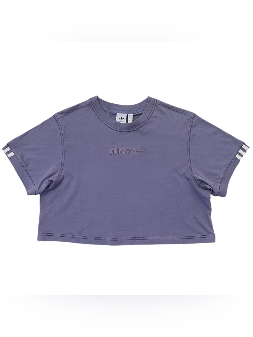 Adidas Coeeze Rawind Purple Cropped T-Shirt Short Sleeves Tee Women's Size XL